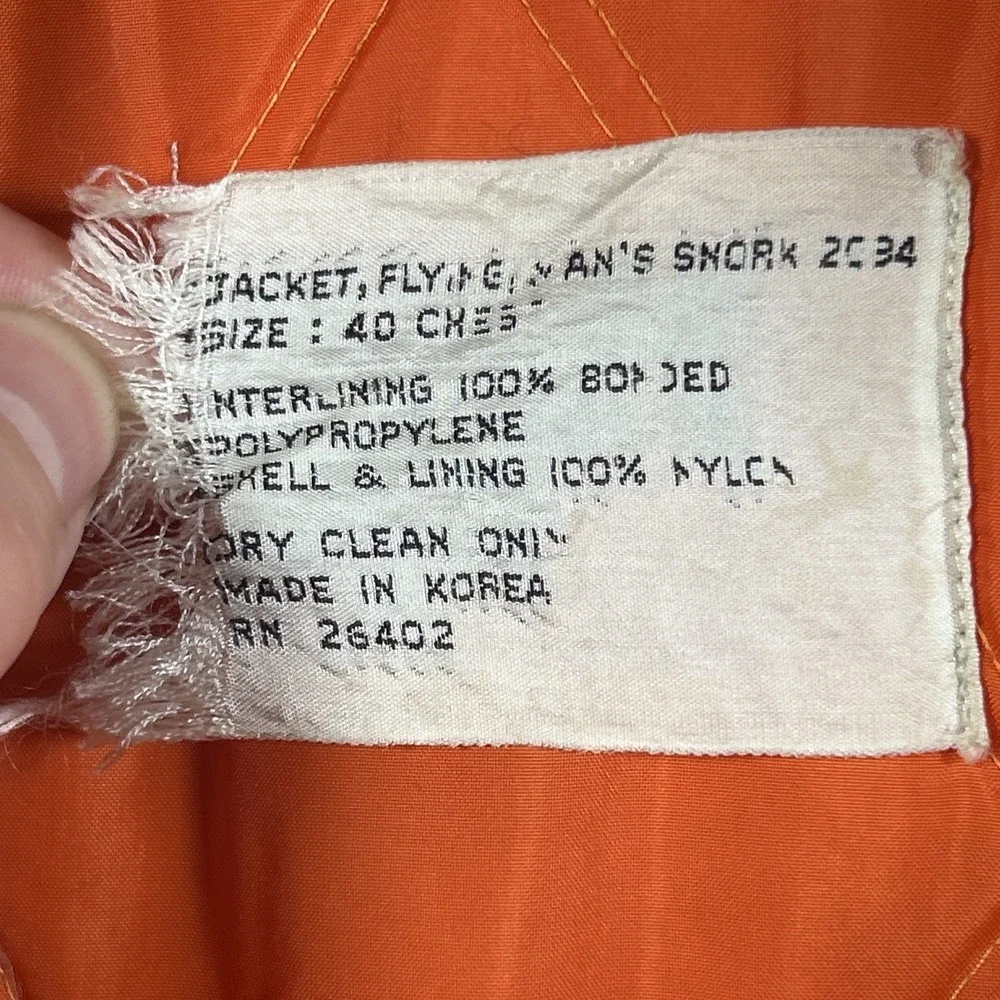 Vintage 70s USAF-Style N3B Snorkel Parka Heavy Duty Flight Jacket *Broken Zipper